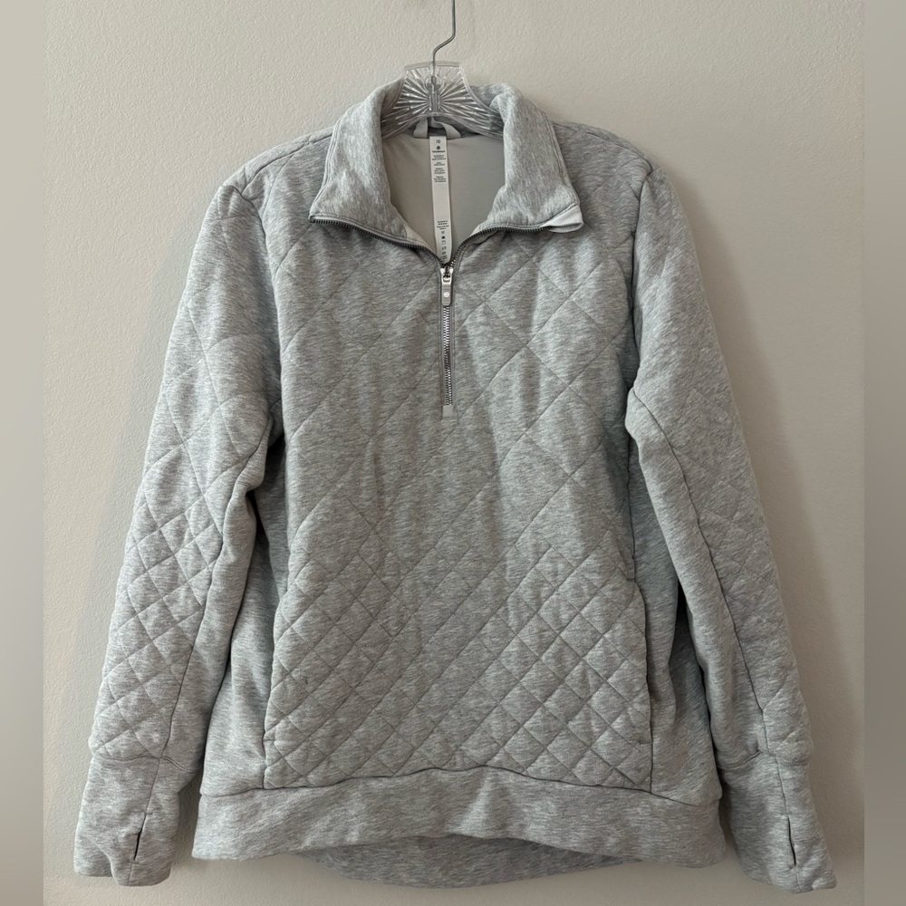 Lululemon Gray Quilted Zip Pullover - 10